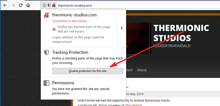 Disabling Tracking Protection on a Site-by-Site Basis Disabling Tracking Protection on a Site-by-Site Basis