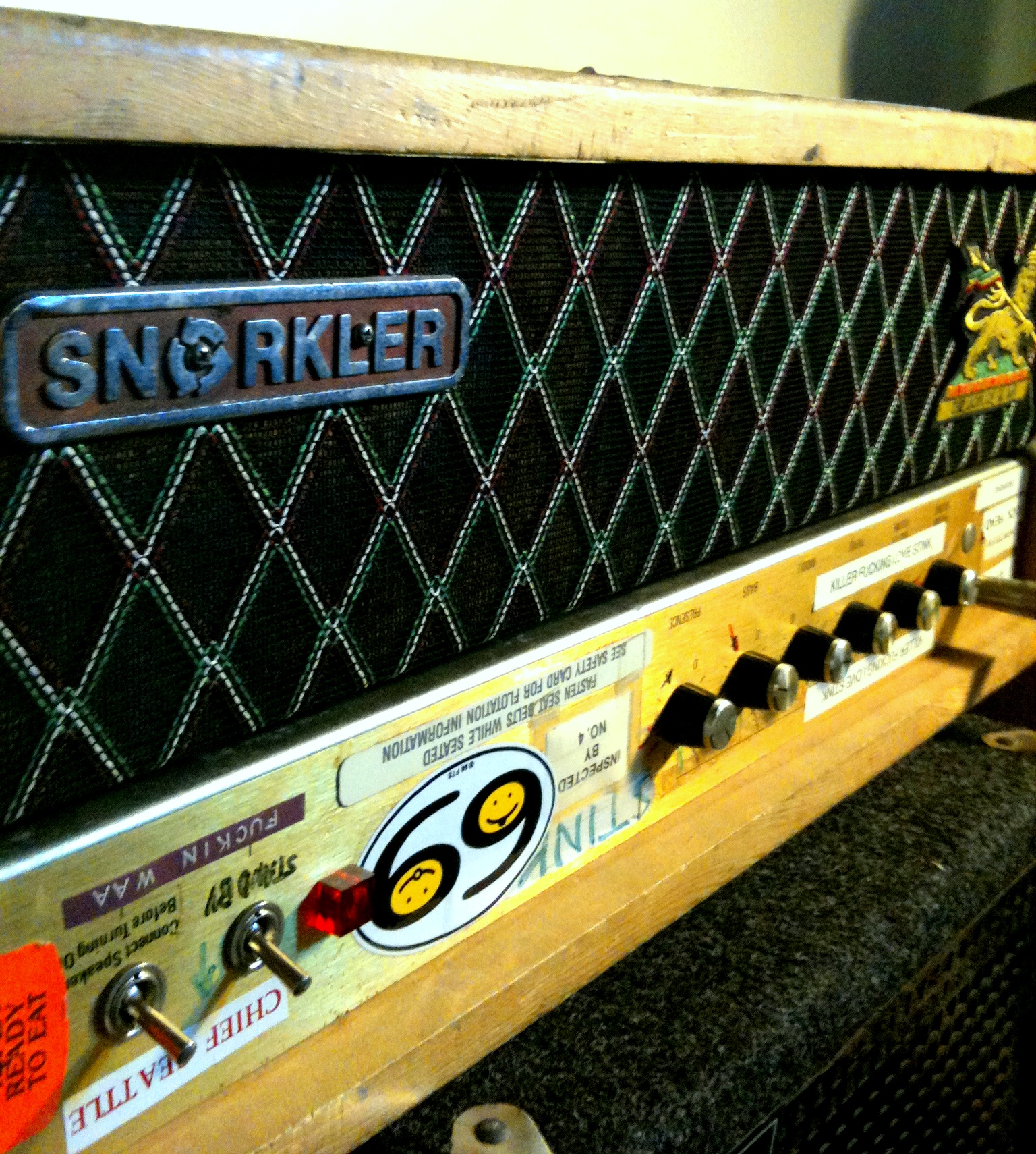 Ronnie Champagne's Modified Marshall JCM800 aka The Snorkler oblique Ronnie Champagne's Modified Marshall JCM800 aka The Snorkler oblique
