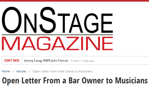 OnStageMagazine Posts Craigslist Rant By Club Bar Owner OnStageMagazine Posts Craigslist Rant By Club Bar Owner