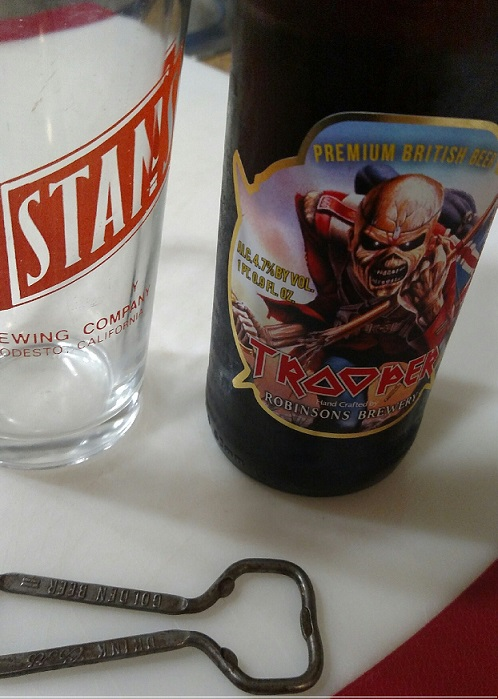 Trooper Beer before the opening with vintage church key! Trooper Beer before the opening with vintage church key!